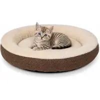 Lionto donut kattenbed Ø55, zacht, wasbaar & met antislip onderzijde, bruin