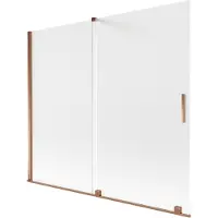 Mexen Velar badwand scherm 2-delig schuifbaar 180 x 150 cm, mat, roze goud - 896-180-000-31-60