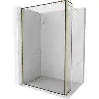 Mexen Kioto douchescherm Walk-in 130 x 30 , zwart frame, goud - 800-130-212-50-70-030