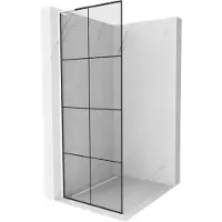 Mexen Kioto L Douchewand Walk-in 90 x 200 , zwart raster, wit - 800-090-103-20-77