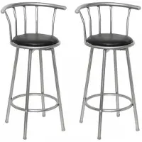 Helloshop26 Set van 2 zwarte houten barkrukken modern ontwerp 1202011