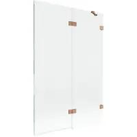 Mexen Lunar badwand 2-delige vouwdeur rechts 120 x 150 , transparant, geborsteld koper - 897-120-100-65-00-P