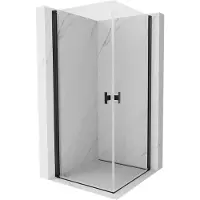 Mexen Mist-B Duo draaideur douchecabine 85 x 85 , transparant, zwart - 8A2-085-085-70-00