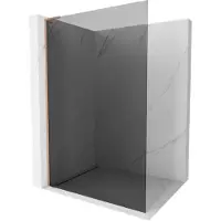 Mexen Kioto L douchewand Walk-in 100 x 200 , grafiet, geborsteld koper - 800-100-103-65-40