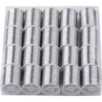 Torribaly 20 rollen 1100M 0,1MM dun metallic garen, glinsterende kerst glitter borduurgaren, polyester koord met kerstversiering C