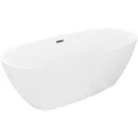 Mexen Luvo Slim vrijstaande badkuip 170 x 75 , wit, geborsteld koper overloop - 52801707500-65