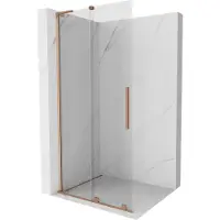 Mexen Velar L schuivende douchewand Walk-in 100 x 200 , transparant 8 mm, geborsteld koper - 871-100-003-03-65