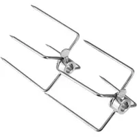 MaxPower 2 stuks BBQ-rotisserie vleesvorken klemgrill vleesprikkers roestvrijstalen barbecuespies
