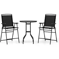 Helloshop26 Bistro set - - Set van 3 stuks - Opvouwbaar - Waterdicht DPC - Ergonomische stoelen