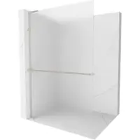 Mexen Kioto+ L douchewand met plank Walk-in 80 x 200 , matglas, geborsteld nikkel - 800-080-123-97-30