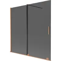 Mexen Velar badwand 2-delig schuifbaar 160 x 150 , grafiet, geborsteld koper - 896-160-000-41-65