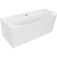 Mexen Mia vrijstaande hoekbad links 160 x 80 , wit, overloop roze goud - 52691608000L-60