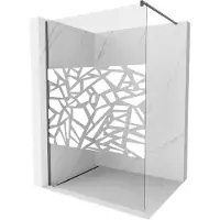 Mexen Kioto douchewand Walk-in 120 x 200 , wit patroon 8 mm, geborsteld gun gray - 800-120-101-66-85