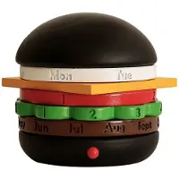 Jojomino Burger Vorm Kalender Massief Hout Woondecoratie Draaibare Kalender Tafeldecoratie Bijpassende Geschenk Bureau Kalender Zwart