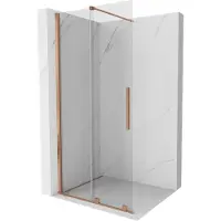 Mexen Velar Walk-in Schuifbare Douchewand 120 x 200 , transparant 8 mm, geborsteld koper - 871-120-000-03-65