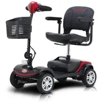 MUVOE Compacte elektrische step met vier wielen voor een actieradius van 15 km, 300 W, ROOD