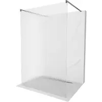 Mexen Kioto vrijstaande douchewand 110 x 200 , strepen 8 mm, gun metal - 800-110-002-95-09