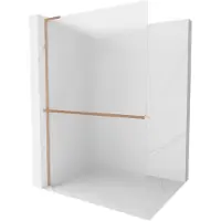 Mexen Kioto+ L douchewand met plank Walk-in 90 x 200 , ijsvorming, geborsteld koper - 800-090-123-65-30