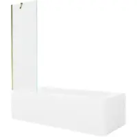 Mexen Vega rechthoekig bad 160 x 70 met ombouw en 1-delig 60 scherm, transparant, goud - 550116070X9506000050