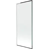 Mexen Next L badwand 1-delig 80 x 150 , zwart frame, wit - 895-080-000-03-70-20