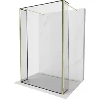 Mexen Kioto vrijstaande douchewand 110 x 30 x 30 , zwart frame, goud - 800-110-030-222-50-70-030