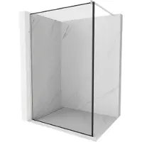 Mexen Kioto douchewand Walk-in 140 x 200 , zwart frame 8 mm, geborsteld nikkel - 800-140-101-97-70