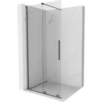 Mexen Velar glijdend douchescherm Walk-in 120 x 200 , transparant 8 mm, kanonmetaal - 871-120-000-03-95