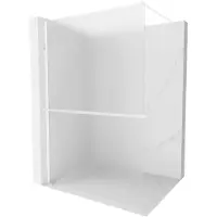 Mexen Kioto+ douchewand met plank Walk-in 120 x 200 , ijs, wit - 800-120-121-20-30