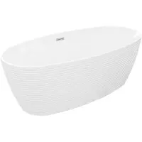 Mexen Lira vrijstaande badkuip patroon 170 x 80 , wit, chroom overloop - 52831708000-01