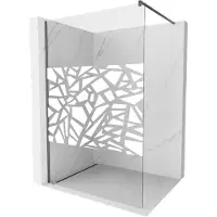 Mexen Kioto douchewand Walk-in 70 x 200 , wit patroon 8 mm, kanonmetaal - 800-070-101-95-85