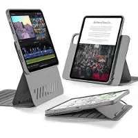 ESR Hoes Geschikt voor iPad Pro 11 (2024/2025) - Shift Book Case - Beschermhoes met Standaard - 9 Kijkhoeken - Sleep/Wake - Grijs