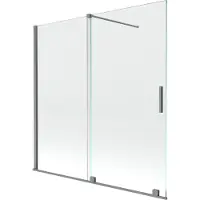 Mexen Velar tweevleugelig verschuifbaar badwand 160 x 150 , transparant, gun metal - 896-160-000-01-95