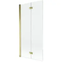 Mexen Mist douchescherm 2-delig links 90 x 150 , transparant, goud - 8A9-090-002-50-00-L
