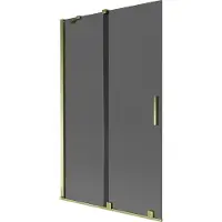 Mexen Velar badwand 2-delig schuifbaar 110 x 150 , grafiet, goud - 896-110-000-41-50