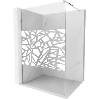 Mexen Kioto douchewand Walk-in 120 x 200 , wit patroon 8 mm, chroom - 800-120-101-01-85