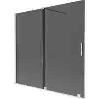 Mexen Velar badwand 2-delige schuifdeur 170 x 150 , grafiet, geborsteld nikkel - 896-170-000-41-97
