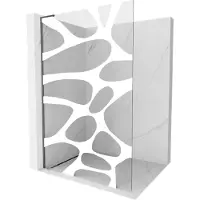 Mexen Kioto L Douchewand Walk-in 90 x 200 , witte golf, gun metal - 800-090-103-95-97