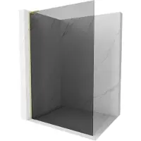 Mexen Kioto L douchewand Walk-in 70 x 200 , grafiet, goud geborsteld - 800-070-103-55-40