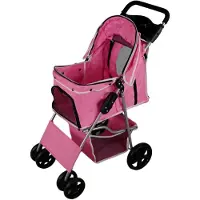 MonsterShop Pet Stroller Kinderwagen Drager Opvouwbaar Trolley Reiswagen Kat Hond Regenhoes