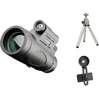 TAUOH 12x50 Monoculair BAK4 Prism Draagbare HD Monoculaire Telescoop Verlichte voor Vogelspotten Wandelen Monoculair,Set