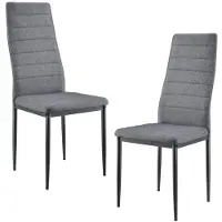 Helloshop26 Set van 2 eetkamerstoelen met gewatteerde zitting van staal en polyester