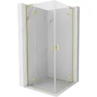 Mexen Mist-H L Duo draaideur douchecabine 120 x 120 , transparant, goud geborsteld - 8A5L-120L-120P-55-00