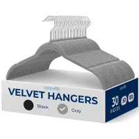 SereneLife 30-delige overhemdhangers Premium antislip fluwelen hangerspakket met 360? Draaibare haken Slank ruimtebesparend ontwerp voor tops, jassen