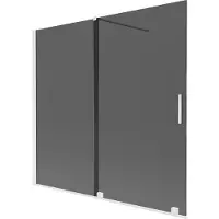 Mexen Velar wand voor badkuip 2-delig schuifbaar 170 x 150 , grafiet, wit - 896-170-000-41-20