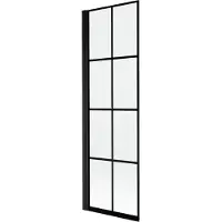 Mexen Mist douchewand 1-vleugelig links 60 x 150 , zwarte ruit, zwart - 8A9-060-001-70-77-L