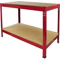 Monster Q-rax werkbank - Rood - 100 cm breed - 100 % boutloos - Draagkracht: 200 kg per plank