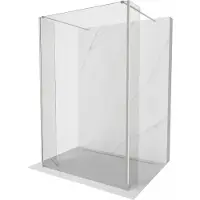 Mexen Kioto vrijstaande douchewand 130 x 30 x 30 , transparant, geborsteld nikkel - 800-130-030-222-97-00-030