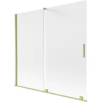 Mexen Velar badwand 2-delig schuifbaar 170 x 150 cm, mat, goud geborsteld - 896-170-000-31-55