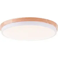 Brilliant Baarlo - Plafondlamp - Ø 35 cm - LED 24W - 3000K - Dimbaar - Wit/Hout