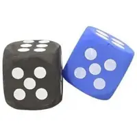 Softee Set van 3 supersafe schuim dobbelstenen - blauw